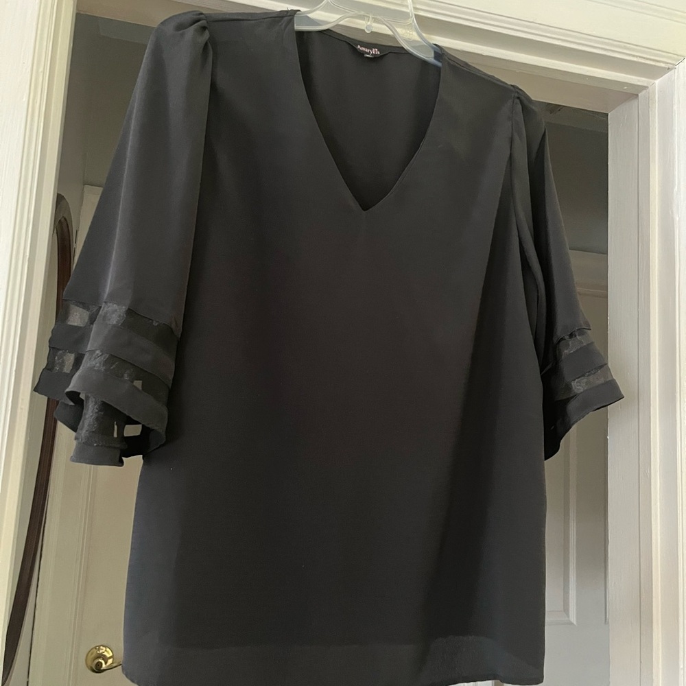 Elegant Black V-Neck Blouse